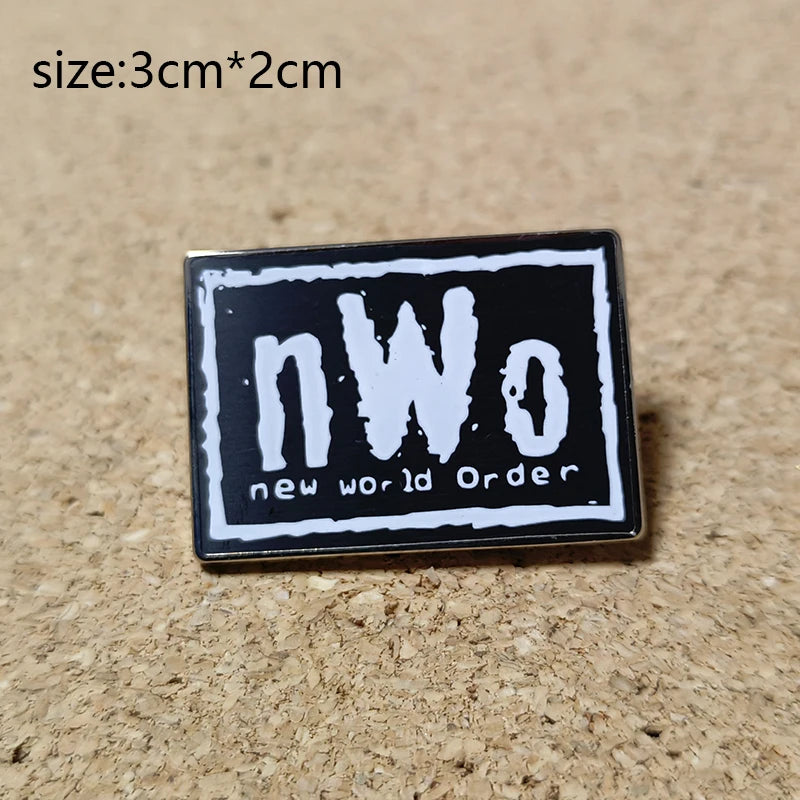 NWo New World Order Professional Wrestling Enamel Pin Anime Figures Brooches Bag Lapel Pin Badges on Backpack Decorative Jewelry