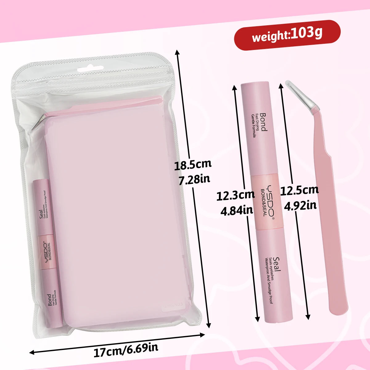 Individual Lashes C/D Curl DIY False Eyelashes Makeup Lash Clusters Set Eyelash Extension Kit Lashes Bond and Seal Make Up Tool