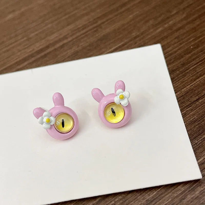 2023 Cosplay Anime Earring For Women Red Single Eye Monster Piercing Halloween Ear Stud Female Funny Goth Ear Accessories Gift