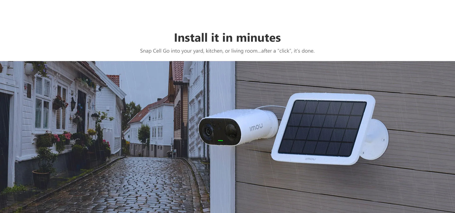 IMOU Cell Go with Solar panel Rechargeable Camera Wi-Fi Vlog feature Outdoor Surveillance Cameras PIR Human Detection IP65