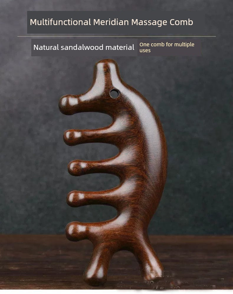 Natural Ebony Head Massager Facial Lifting Firming Five-Claw Head Treatment Scalp Scraping Multifunctional Meridian Comb