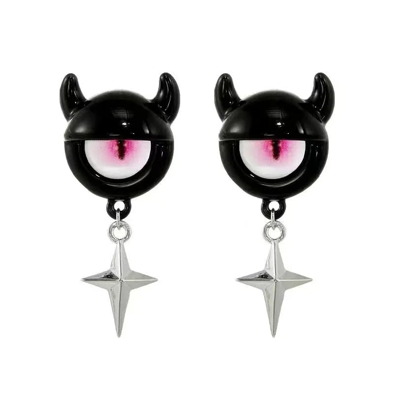 2023 Cosplay Anime Earring For Women Red Single Eye Monster Piercing Halloween Ear Stud Female Funny Goth Ear Accessories Gift