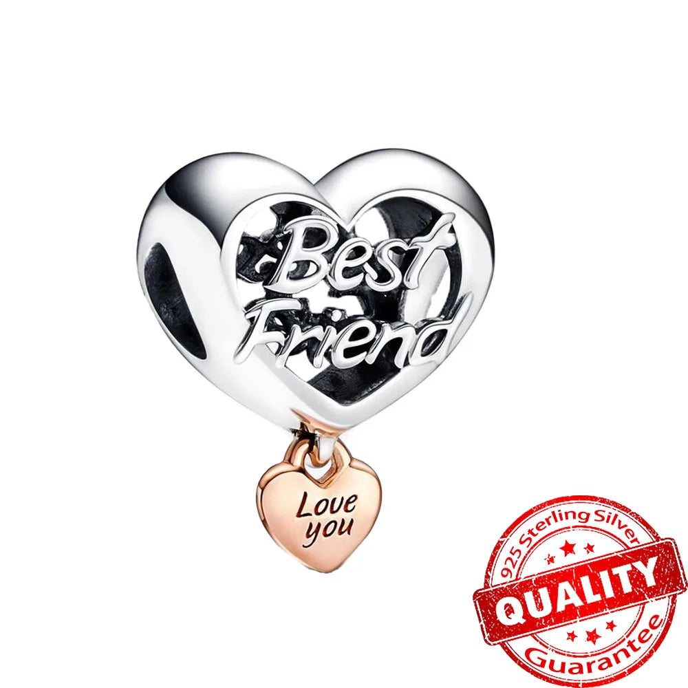 New Arrival 925 Sterling Silver Love You Mom Entwined Infinite Hearts Charm Fit Original Bracelet for Women Necklace DIY Jewelry