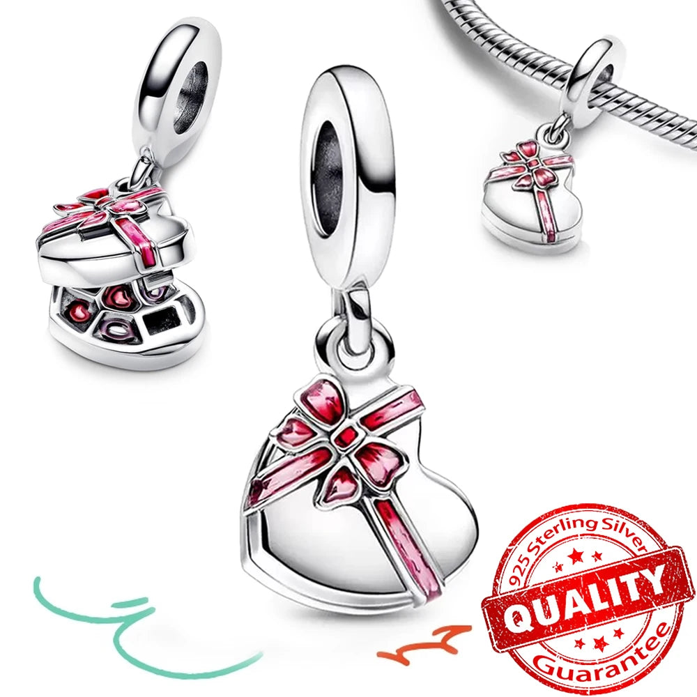 New Arrival 925 Sterling Silver Love You Mom Entwined Infinite Hearts Charm Fit Original Bracelet for Women Necklace DIY Jewelry