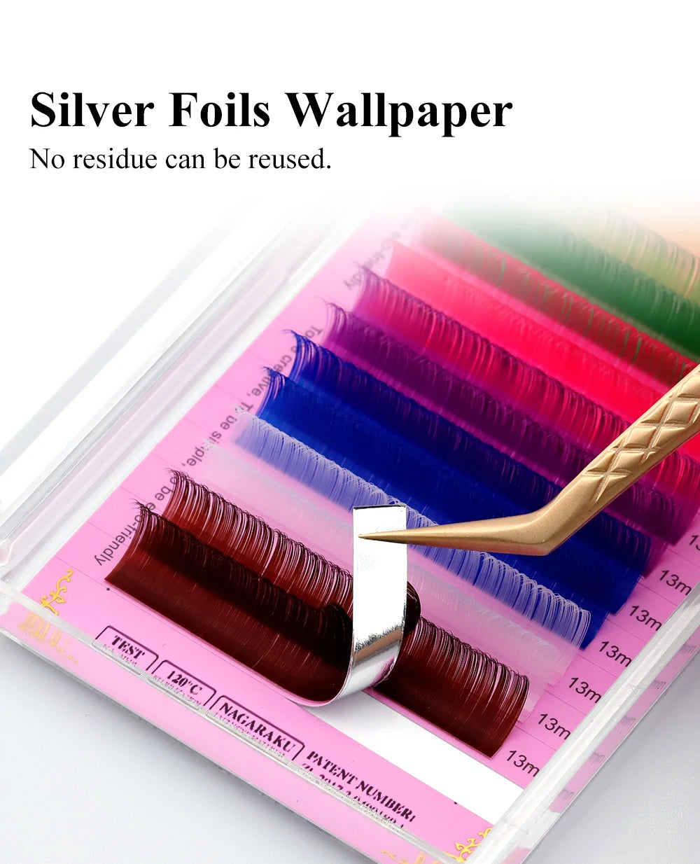 NAGARAKU Mix Color Eyelashes Make up High Quality Soft Natural Synthetic Mink Rainbow Eyelash Extension Supplies 8 Colors Mix
