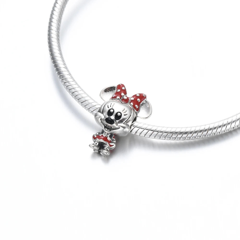 New 925 Sterling Silver Minnie Stitch Poker Vinnie Diy Bead Fit Original Charms Bracelets Jewerly Pandora Accessories Pendant