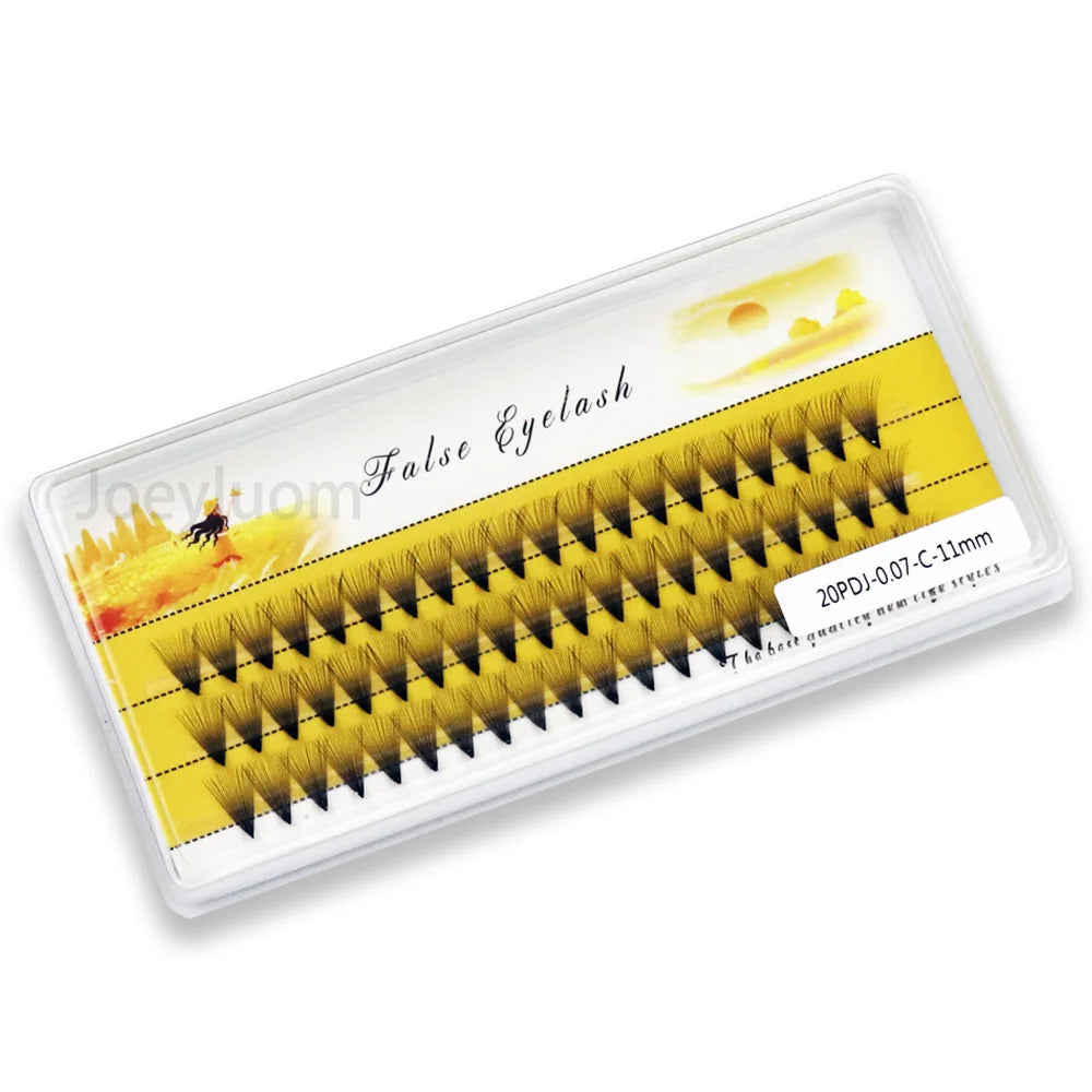 60 pcs/lot 20D handmade natural eyelash extension individual lashes nakeds make up eyelash 0.07 C curl individual lashes makeup