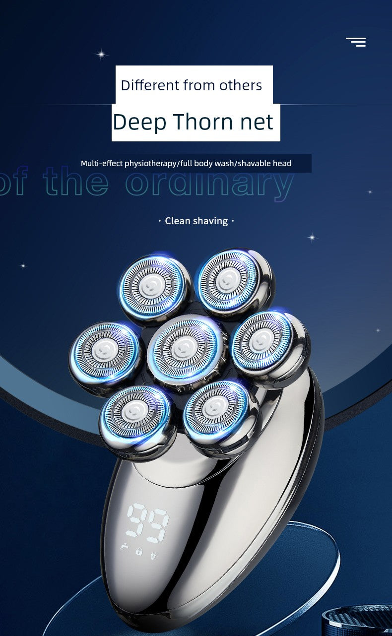 German Technology Seven Cutter Head Bald Head Handy Gadget Shaving Head Special Self-Scraping Shaving Hair Hair Clipper Electric Razor Male