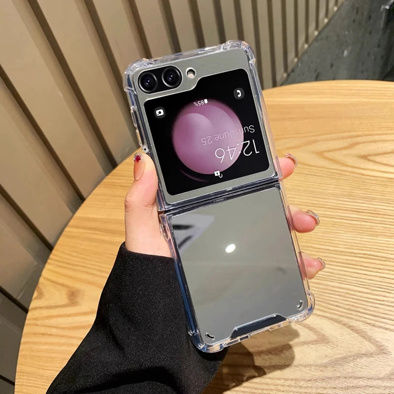 Make Up Mirror for Samsung Z Flip 3 4 5 Case Luxury Shockproof for Samsung Galaxy Z Flip 4 3 5 Z3 Z4 Flip4 Flip3 Slim Hard Cover