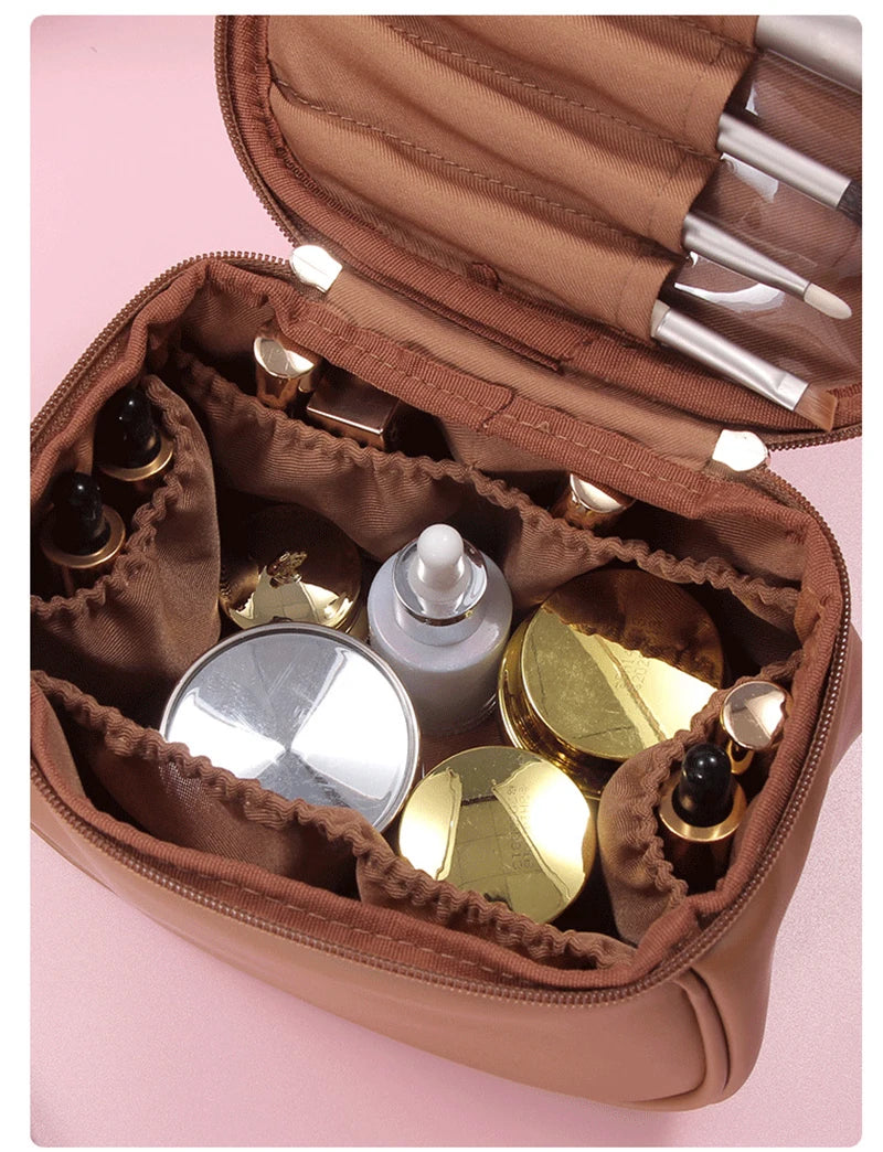 Cute PU Makeup Bag For Women Toiletries Organizer Waterproof Travel Make Up  Pouch Female Large Capacity Portable Cosmetic Case