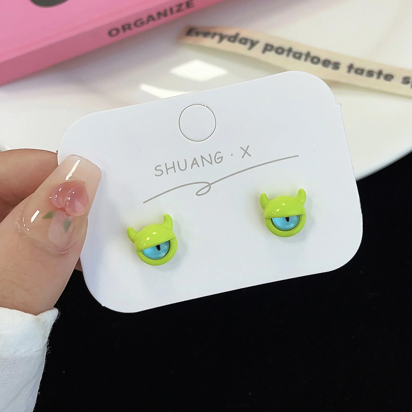2023 Cosplay Anime Earring For Women Red Single Eye Monster Piercing Halloween Ear Stud Female Funny Goth Ear Accessories Gift