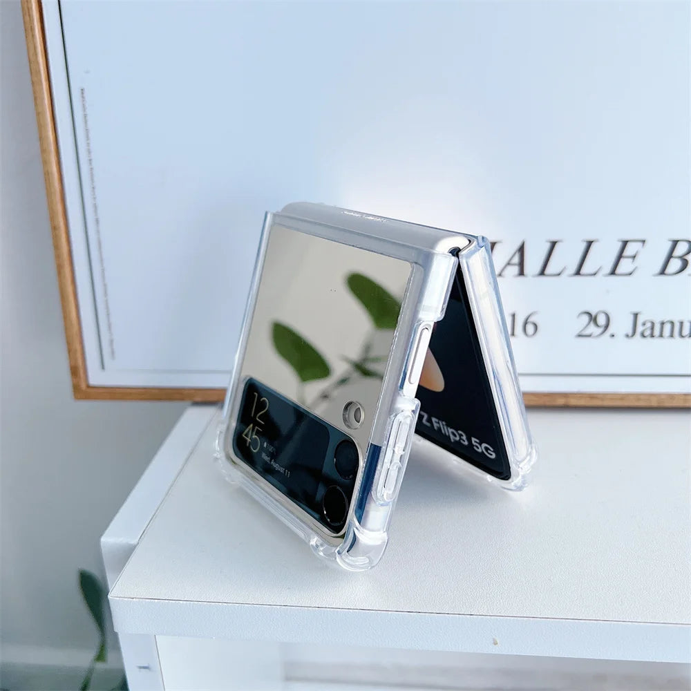 Make Up Mirror for Samsung Z Flip 3 4 5 Case Luxury Shockproof for Samsung Galaxy Z Flip 4 3 5 Z3 Z4 Flip4 Flip3 Slim Hard Cover
