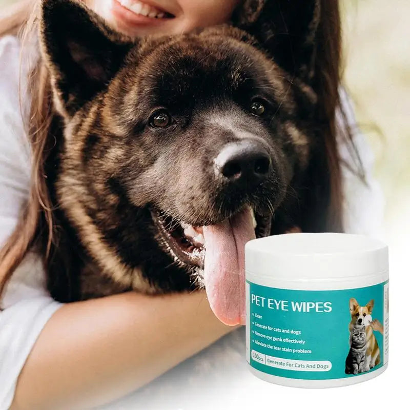 100 Count Dog Eye Cleaner Pet Eye Wipes Tear Stain Remover Convenient Cleaning Pads Dog Eye Cleaning Wipes Grooming Kit Care