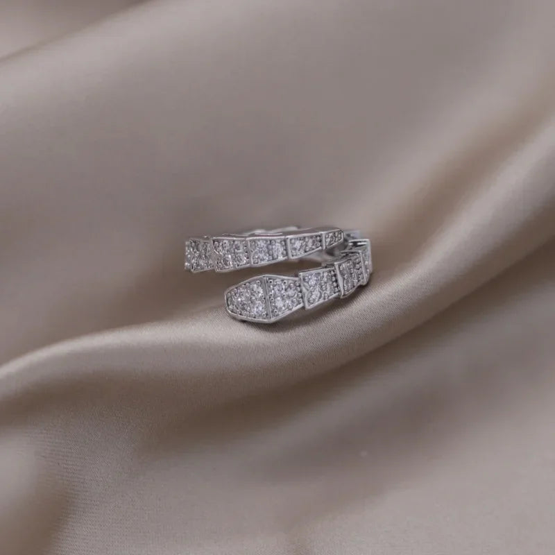 AAA Zircon Simple Geometric Ring Elegant Women's Daily Work Opening Adjustable Ring
