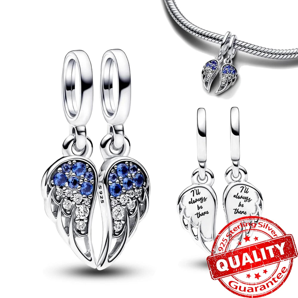 New Arrival 925 Sterling Silver Love You Mom Entwined Infinite Hearts Charm Fit Original Bracelet for Women Necklace DIY Jewelry