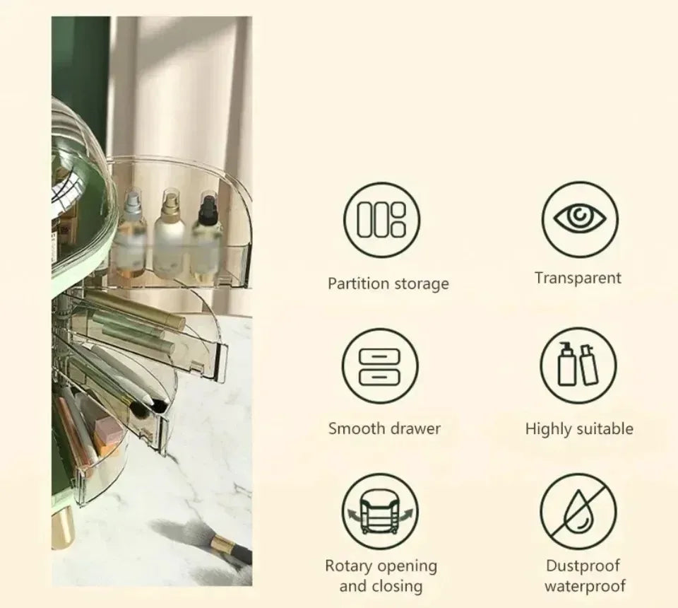 Cosmetic Storage Box Waterproof Jewelry Boxes Dust Proof Large Capacity Multifunctional Luxury Home Storage Make Up Organizer