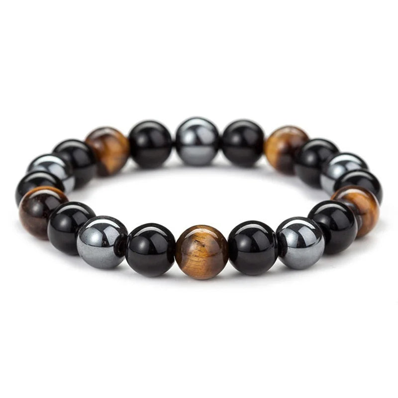 Natural Black Obsidian Hematite Tiger Eye Beads Bracelets Men for Magnetic Health Protection Women Soul Jewelry Pulsera Hombre