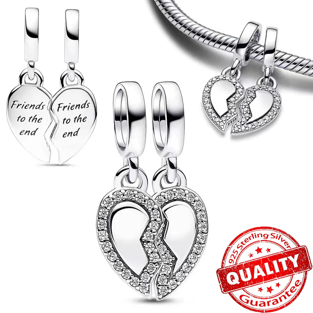 New Arrival 925 Sterling Silver Love You Mom Entwined Infinite Hearts Charm Fit Original Bracelet for Women Necklace DIY Jewelry