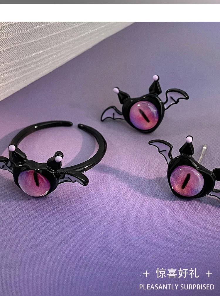 2023 Cosplay Anime Earring For Women Red Single Eye Monster Piercing Halloween Ear Stud Female Funny Goth Ear Accessories Gift