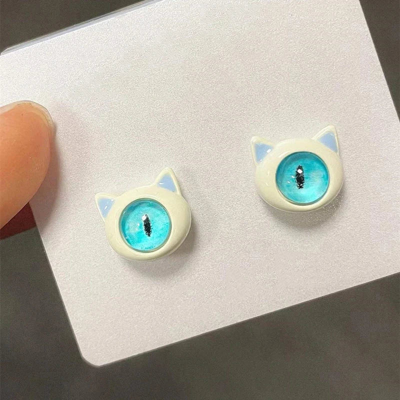 2023 Cosplay Anime Earring For Women Red Single Eye Monster Piercing Halloween Ear Stud Female Funny Goth Ear Accessories Gift
