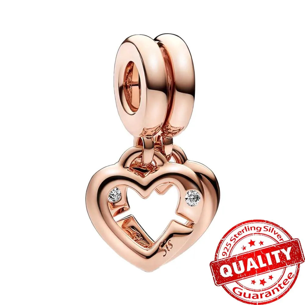 New Arrival 925 Sterling Silver Love You Mom Entwined Infinite Hearts Charm Fit Original Bracelet for Women Necklace DIY Jewelry