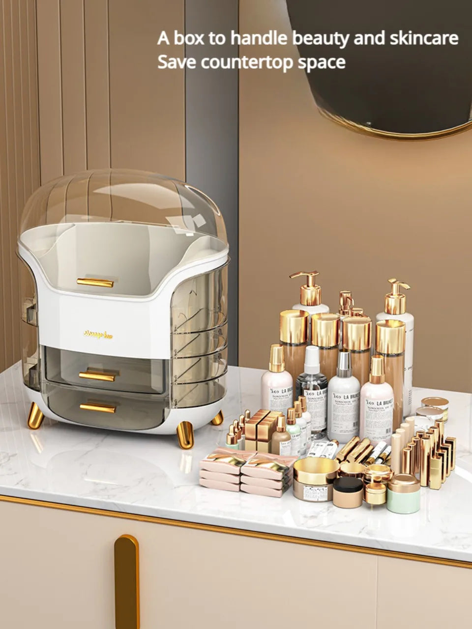 Cosmetic Storage Box Waterproof Jewelry Boxes Dust Proof Large Capacity Multifunctional Luxury Home Storage Make Up Organizer
